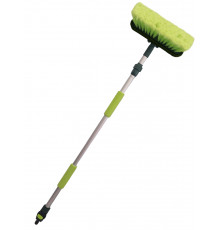 Щетка для мытья  ZIZAY телескопическая длина 1.6 метра с клапаном под воду и краником, щетина 25х5см