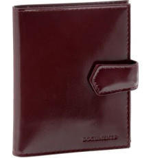 Обложка для автодокументов GL-265 натуральная кожа, на кнопке, бордовая ГЛАВДОР