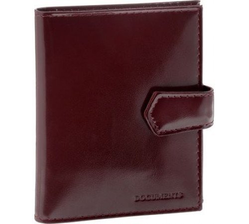 Обложка для автодокументов GL-265 натуральная кожа, на кнопке, бордовая ГЛАВДОР