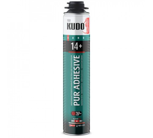 Клей-пена полиуретановый KUDO PUR ADHESIVE 14+, для теплоизоляционных плит, до 14 кв.м, 1000 мл
