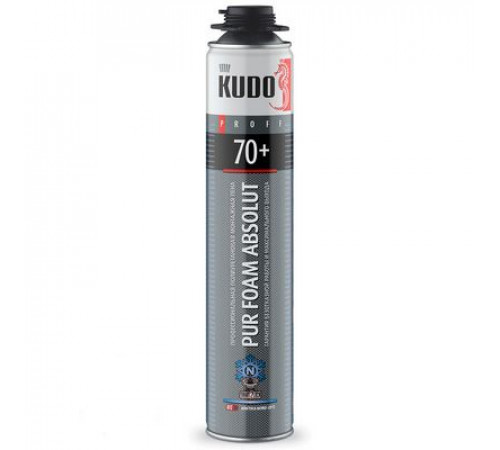 Пена полиуретановая монтажная KUDO PUR FOAM ABSOLUT 70+, проф., до -25С, вых. до 70 л, 1000 мл