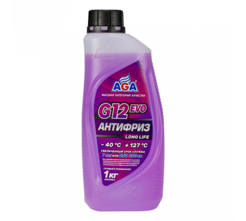 Антифриз, готовый к применению, фиолетовый, -40С, 1кг, G12 evo ЧЗ