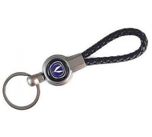 Брелок металл, кожа Чанган черный на подвеске 13,5*3 см