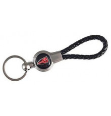 Брелок металл, кожа Хонгой черный на подвеске 13,5*3 см