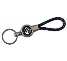 Брелок металл, кожа Жак черный на подвеске 13,5*3 см