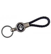 Брелок металл, кожа Жак черный на подвеске 13,5*3 см