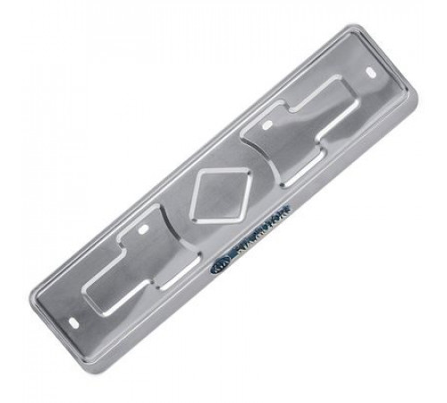 Рамка под номер нерж.сталь рельеф KIA