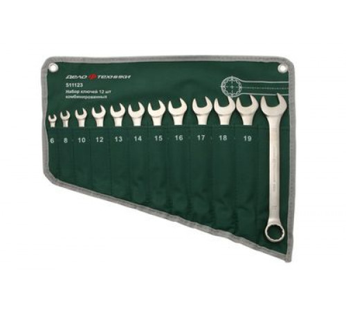 Набор ключей комб. 12 шт.(6,8,10,12,13,14,15,16,17,18,19, 22 мм) (ЕВРО) планшет тетрон. ДТ