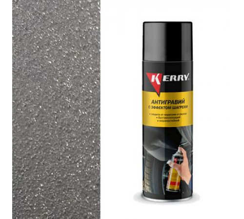 Антигравий KERRY 650мл серый с эффектом шагрени аэрозоль KERRY @