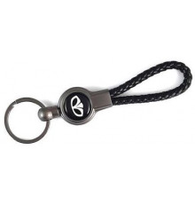 Брелок металл, кожа Дэу черный на подвеске 13,5*3 см