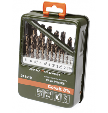 Набор свёрл по металлу Cobalt 8% (Ø1.0 - 10 мм) 19 шт. ДТ