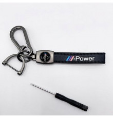 Брелок металл,кожа M-Power 14,5*2 см  черный в комплекте отвертка