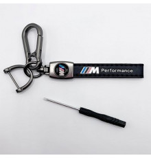 Брелок металл,кожа Performance 14,5*2 см  черный в комплекте отвертка