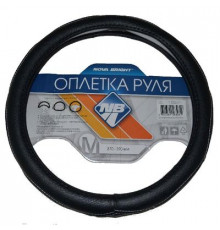 Оплетка на руль Nova Bright-fusion М экокожа,черная ,белая строчка
