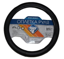 Оплетка на руль Nova Bright-fusion М экокожа,черная с фигурным тиснением