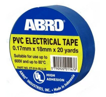 Изолента термостойкая 0,18*20yd (18,2м) ABRO синяя