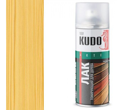 Лак тонирующий KUDO Сосна, для дерева, акриловый, аэрозоль, 520 мл