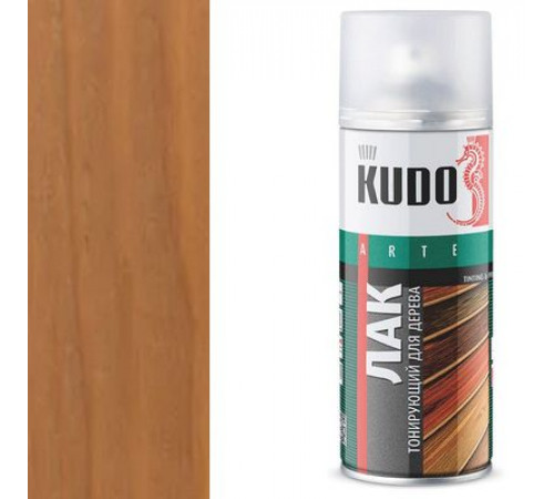 Лак тонирующий KUDO Орех, для дерева, акриловый, аэрозоль, 520 мл