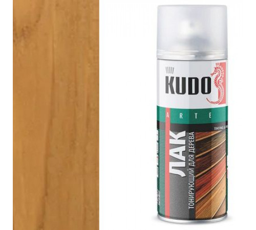 Лак тонирующий KUDO Дуб, для дерева, акриловый, аэрозоль, 520 мл
