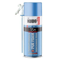 Пена полиуретановая монтажная KUDO PUR FOAM 15+, бытовая, всесезонная, выход до 15 л., 520 мл