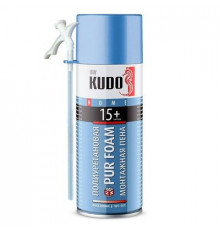 Пена полиуретановая монтажная KUDO PUR FOAM 15+, бытовая, всесезонная, выход до 15 л., 520 мл