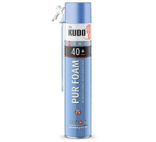 Пена полиуретановая монтажная KUDO PUR FOAM 40+, всесезонная, выход до 40 л., 1000 мл