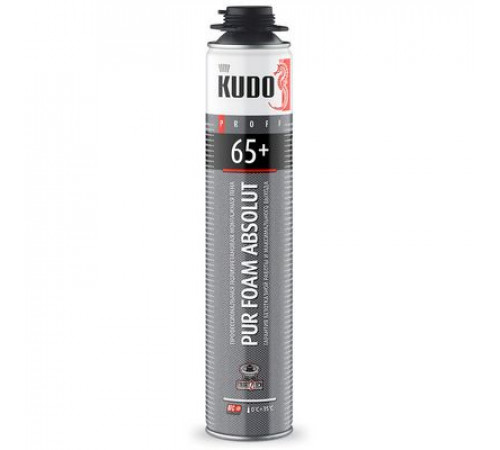 Пена полиуретановая монтажная KUDO PUR FOAM ABSOLUT 65+, под пистолет, выход до 65 л, 1000 мл
