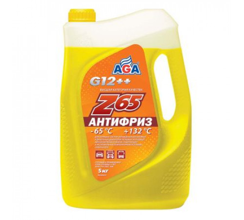 Антифриз, готовый к применению, желтый, -65С, 5 кг, G-12++ AGA-Z65 PREMIX ЧЗ