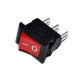 Выключатель-клавиша 12V 15А (3с) ON-OFF красный  с подсветкой  Mini  REXANT