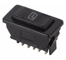 Выключатель (стеклоподъемника) клавишный 12V 20А (5с) (ON)-OFF-(ON)  черный  с подсветкой  REXANT