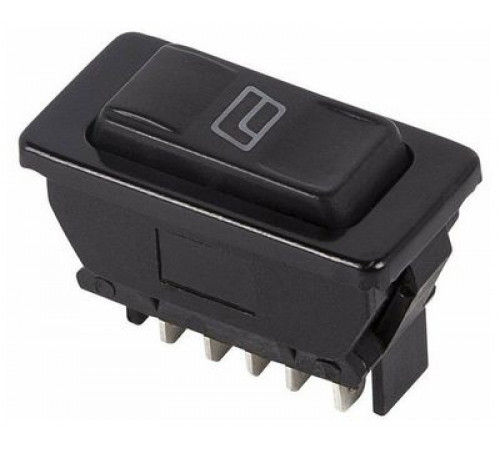 Выключатель (стеклоподъемника) клавишный 12V 20А (5с) (ON)-OFF-(ON)  черный  с подсветкой  REXANT