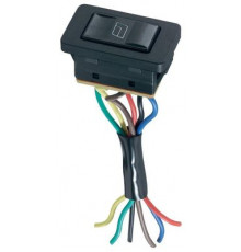 Выключатель (стеклоподъемника) клавишный 12V 20А (6с) (ON)-OFF-(ON)  черный  с подсветкой и проводом