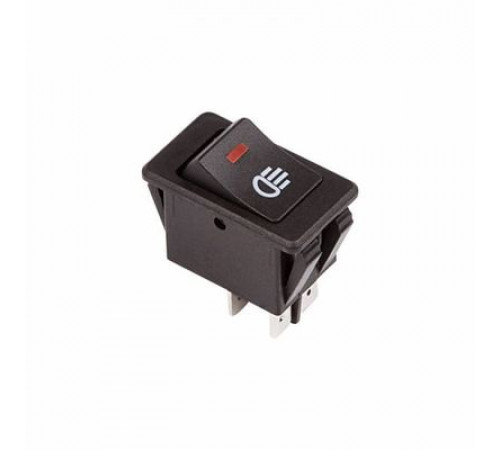 Выключатель-клавиша 12V 35А (4с) ON-OFF  с красной LED подсветкой  REXANT