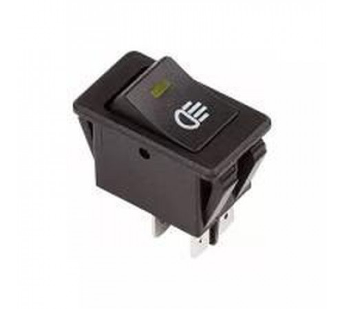 Выключатель-клавиша 12V 35А (4с) ON-OFF  с желтой LED подсветкой  REXANT