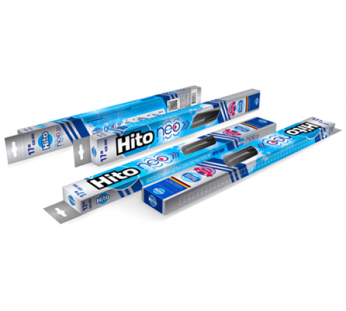 Щетка стеклоочистителя HITO NEO бескаркасная 480мм (19") адаптер "штырь" и "крючок"_