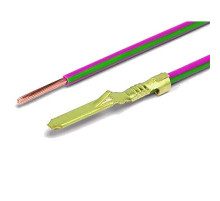 Контакт папа 6,3мм луж. с 1-м проводом