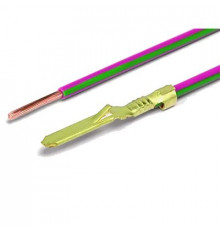 Контакт папа 6,3мм луж. с 1-м проводом