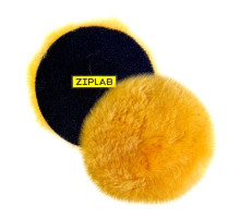 Полировальник меховой из нат.овчины, 125/150мм на липучке, желтый. Реплика Мирка ZIP LAB 90511