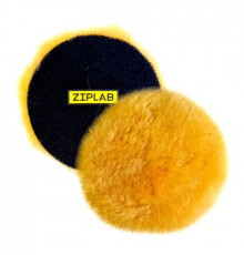 Полировальник меховой из нат.овчины, 125/150мм на липучке, желтый. Реплика Мирка ZIP LAB 90511