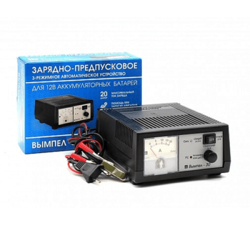 Зарядное устройство для АКБ Вымпел-30 предпусковое (автомат,0-20А, 14.2/16/19В, стрелочный амперметр