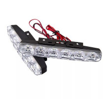 Дневные ходовые огни, LED 6шт, метал. корп., 155мм, 12V, белый, 2шт.NEW GALAXY