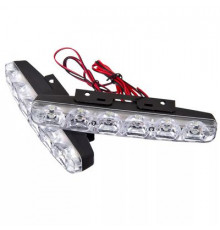 Дневные ходовые огни, LED 6шт, метал. корп., 155мм, 12V, белый, 2шт.NEW GALAXY