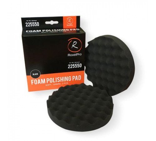 Полиров.губка на липучке 150мм х 30мм мягкая,черная,рифленая RoxelPro