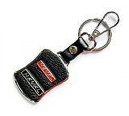 Брелок металл,кожа Haval 3,8*7 см черный  логотип c надписью на подвеске