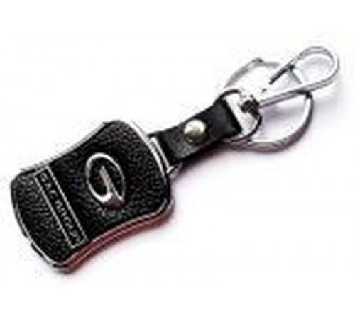 Брелок металл,кожа GAC 3,8*7 см черный  логотип c надписью на подвеске