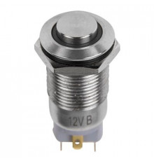 Выключатель-кнопка  антивандальная Ø12  Фикс (2с) ON-OFF выпуклая (A12-B2) REXANT (в упак. 1шт.)