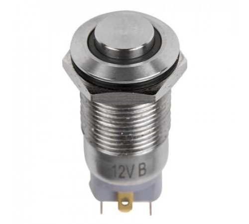 Выключатель-кнопка  антивандальная Ø12  Фикс (2с) ON-OFF выпуклая (A12-B2) REXANT (в упак. 1шт.)