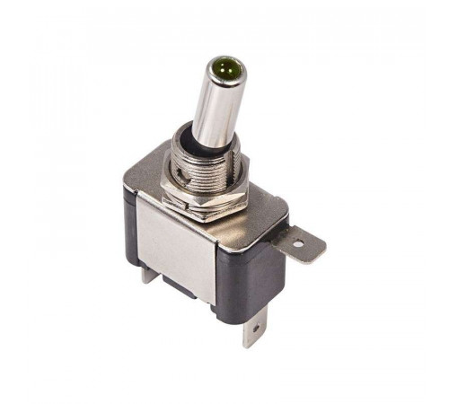 Тумблер 12V 20А (3c) ON-OFF однополюсный  с зеленой подсветкой  REXANT