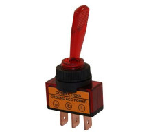 Тумблер 12V 20А (3c) ON-OFF однополюсный  с красной подсветкой  REXANT