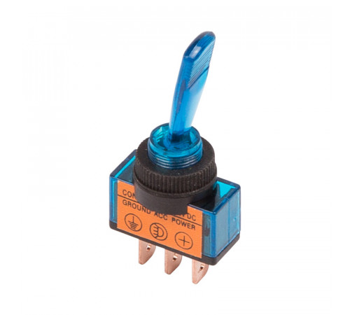 Тумблер 12V 20А (3c) ON-OFF однополюсный  с синей подсветкой  REXANT
